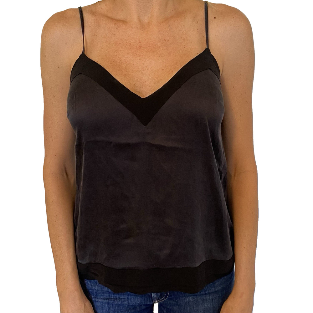 La Perla Silk Essence Collection Silk Camisole Top M Black Luxury Designer Italy